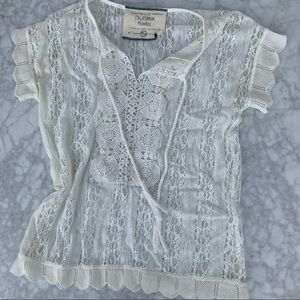 California Moonrise white crochet T-shirt